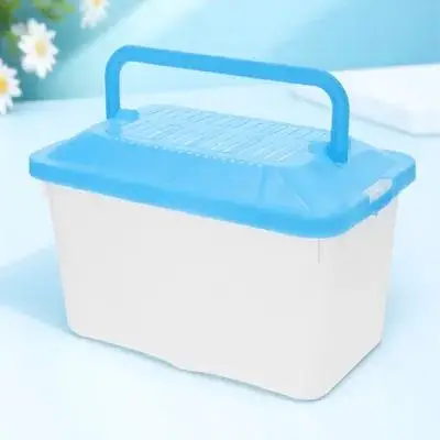 

Transparent Turtle Box Portable Fish Tank Creative Design Reptile Feeding Container for Goldfish Tortoise Living Environment