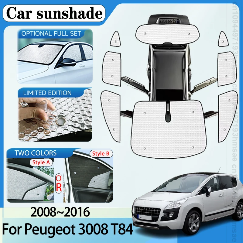 

For Peugeot 3008 T84 Accessories 2008~2016 MK1 Full Coverage Sun Shade Car Sunshades Anti-UV Privacy Blocks Visors Car Windows