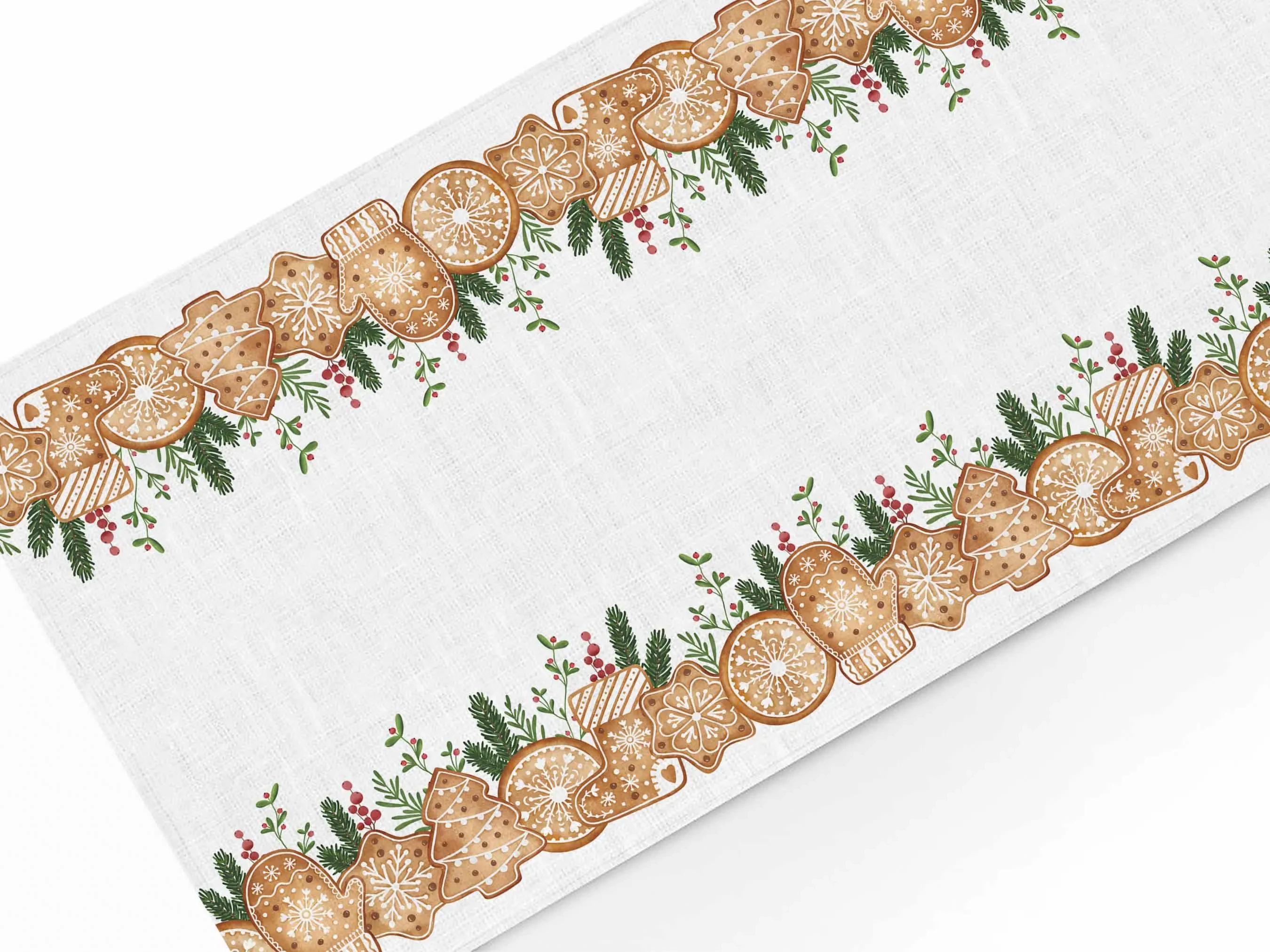 Christmas Cookies Themed Table Runner -Holiday Decor & Christmas Table Topper, Ideal Christmas Gift for Festive Home Decorations