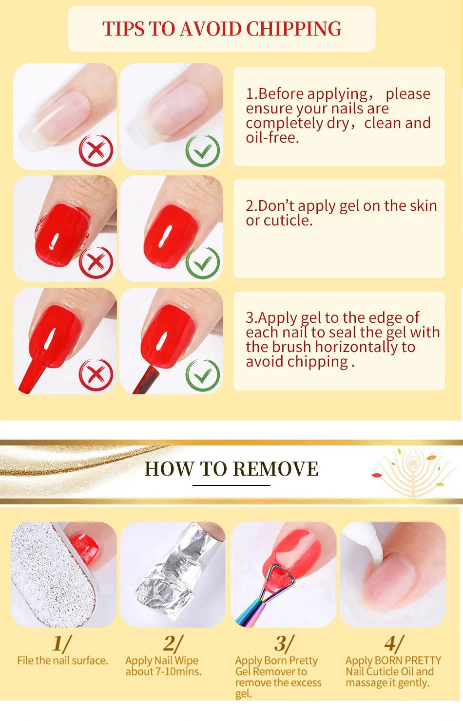 BORN PRETTY 250g Base and Super Top Coat Not Chip Peel Base Gel Glossy Shine Finish Soak off UV LED Drying Long Lasting UV Gel