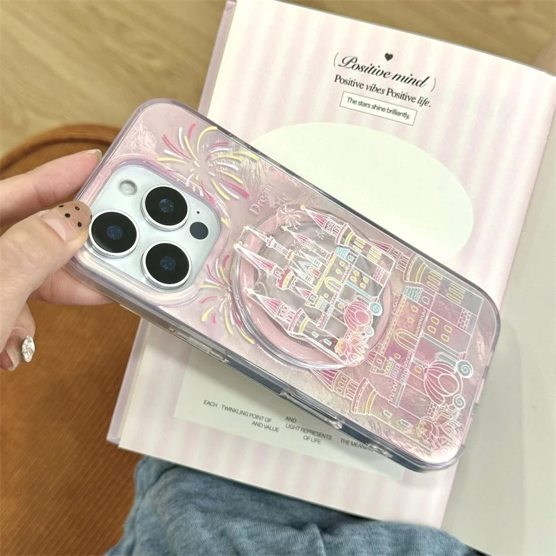 Support De Téléphone Avec Poignée De Château De Dessin Animé Coréen, Support Universel Pour IPhone 17 17 15 Samsung