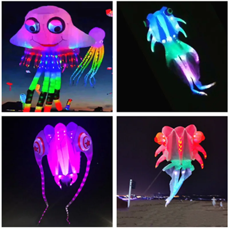 

Led kites flying for adults kites led aquarium flying for children kiteboard Parachute giant large kite trilobite squid toy fun