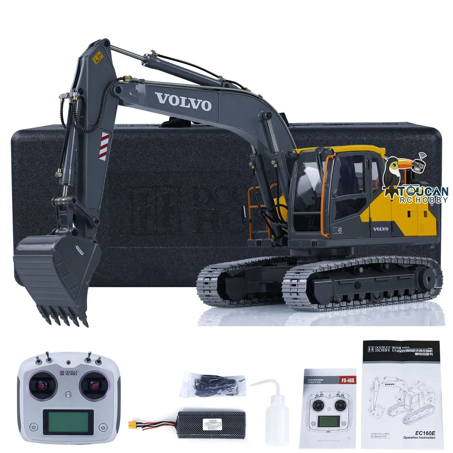 

Double E 1/14 Metal EC160E RC Hydraulic Excavator E111 Alloy Remote Control Painted Assembled Light Diggers Boys Toys TH23138