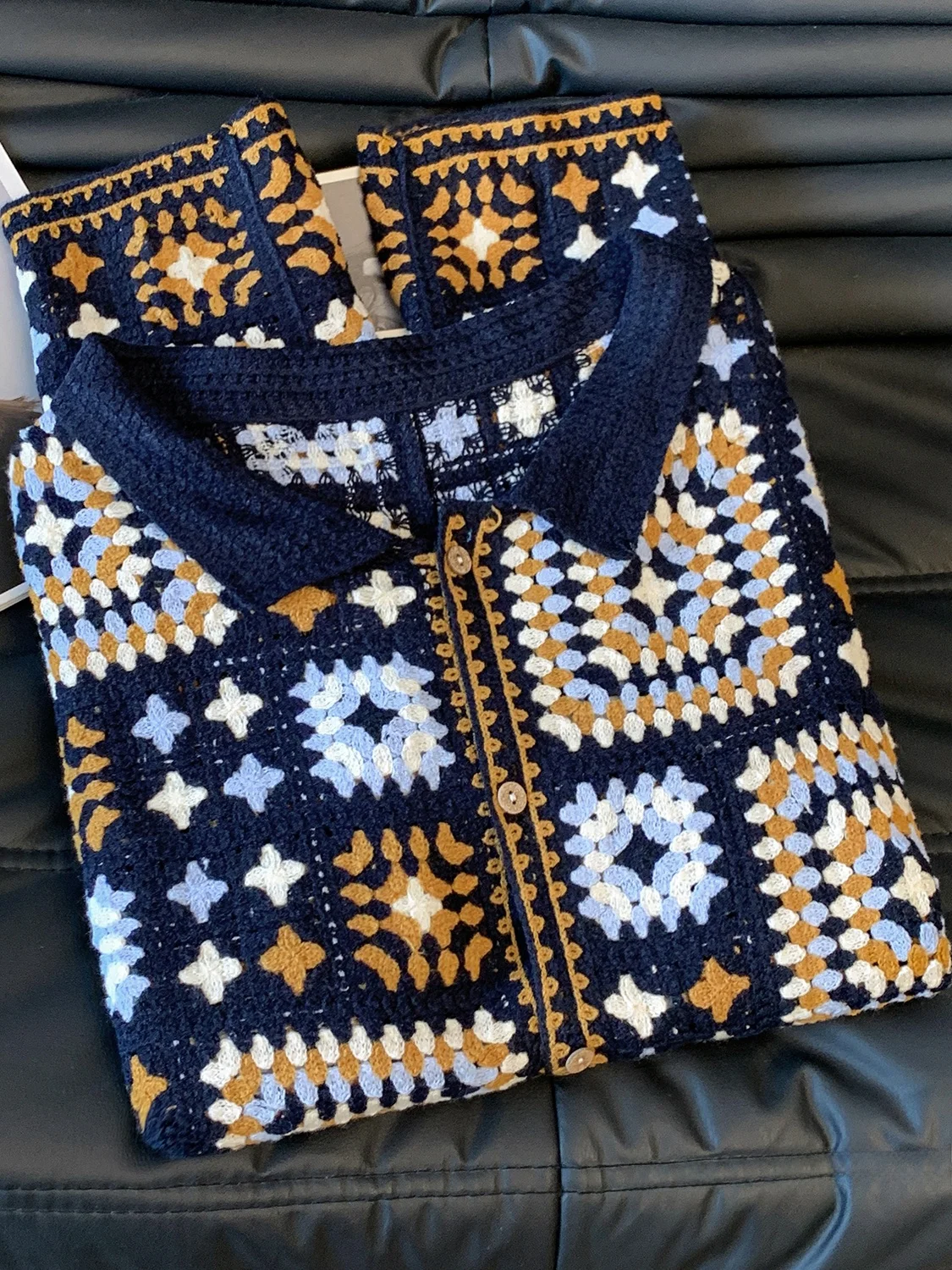 เสื้อคาร์ดิแกนไหมพรมถักลายดอกไม้แบบหลวม สไตล์ลำลองสำหรับผู้หญิง แขนยาวปานกลาง