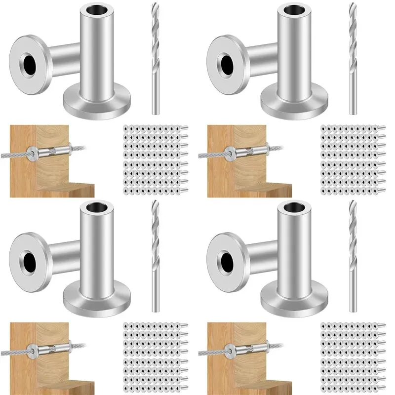 

Защитные втулки ABRU-320PCS из нержавеющей стали для троса 1/8 дюйма, морской класс T316, для деревянных столбов A