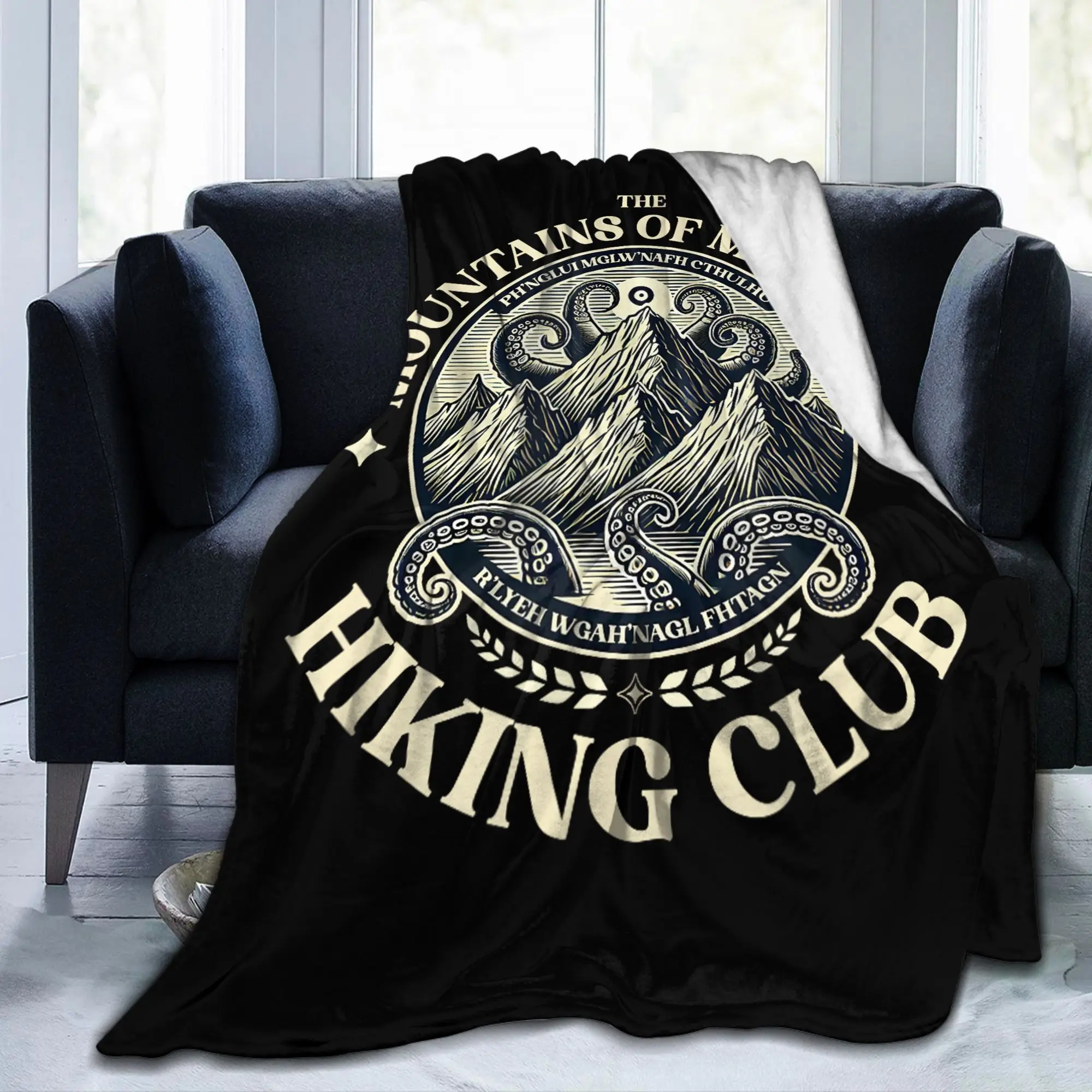 Mountains Madness Hiking Lovecraft Cthulhu Flannel Throw Blankets Miskatonic for Bed Knitted Blanket Travel Warm Breathable