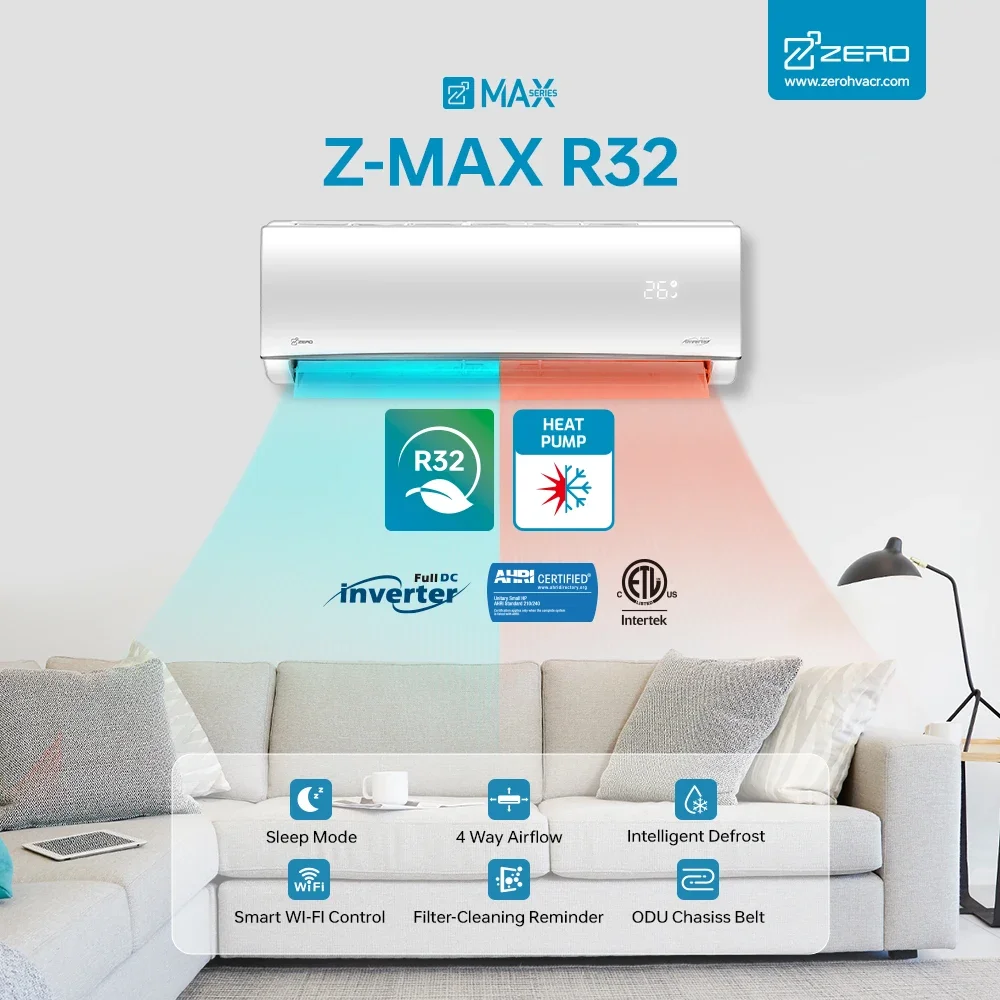 R32 R410a R454b 12000Btu Mini Split Air Conditioners Wall Mounted 18000Btu 24000btu Ductless Split System Air Conditioning