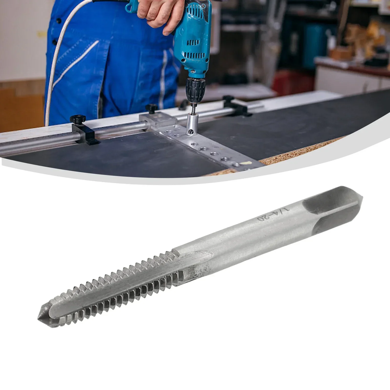 1pc 1/4-20 UNC-2B HSS Right Hand Thread Drill Screw Tap 70mm Spiral Point Straight Flute Hand Drilling Tools Screw Tap HSS