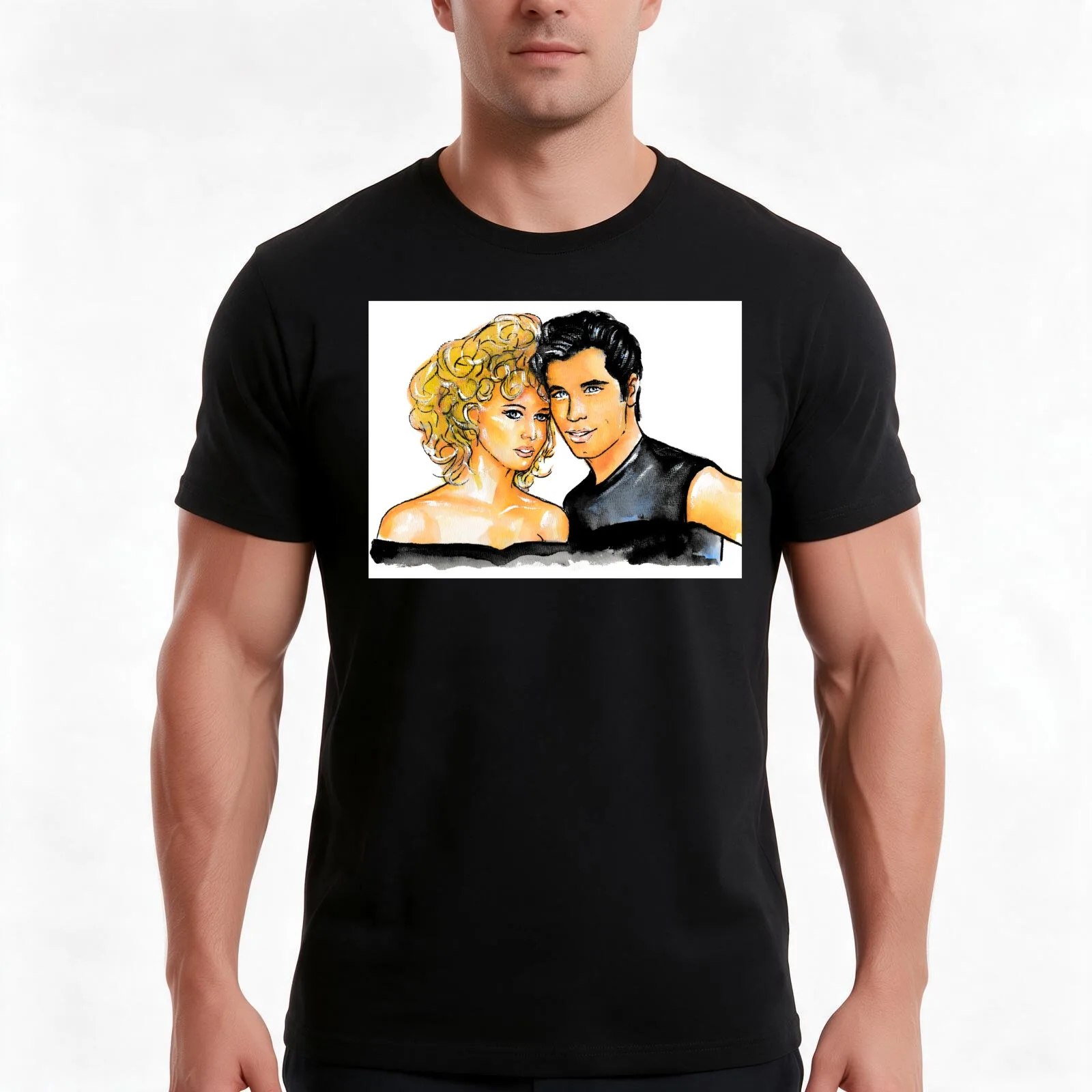Grease T-Shirt, Summer Casual Cotton Tee, Oversized Streetwear Tops, Vintage Graphic Print, Loose Fit Short Sleeve, 100% Cotton