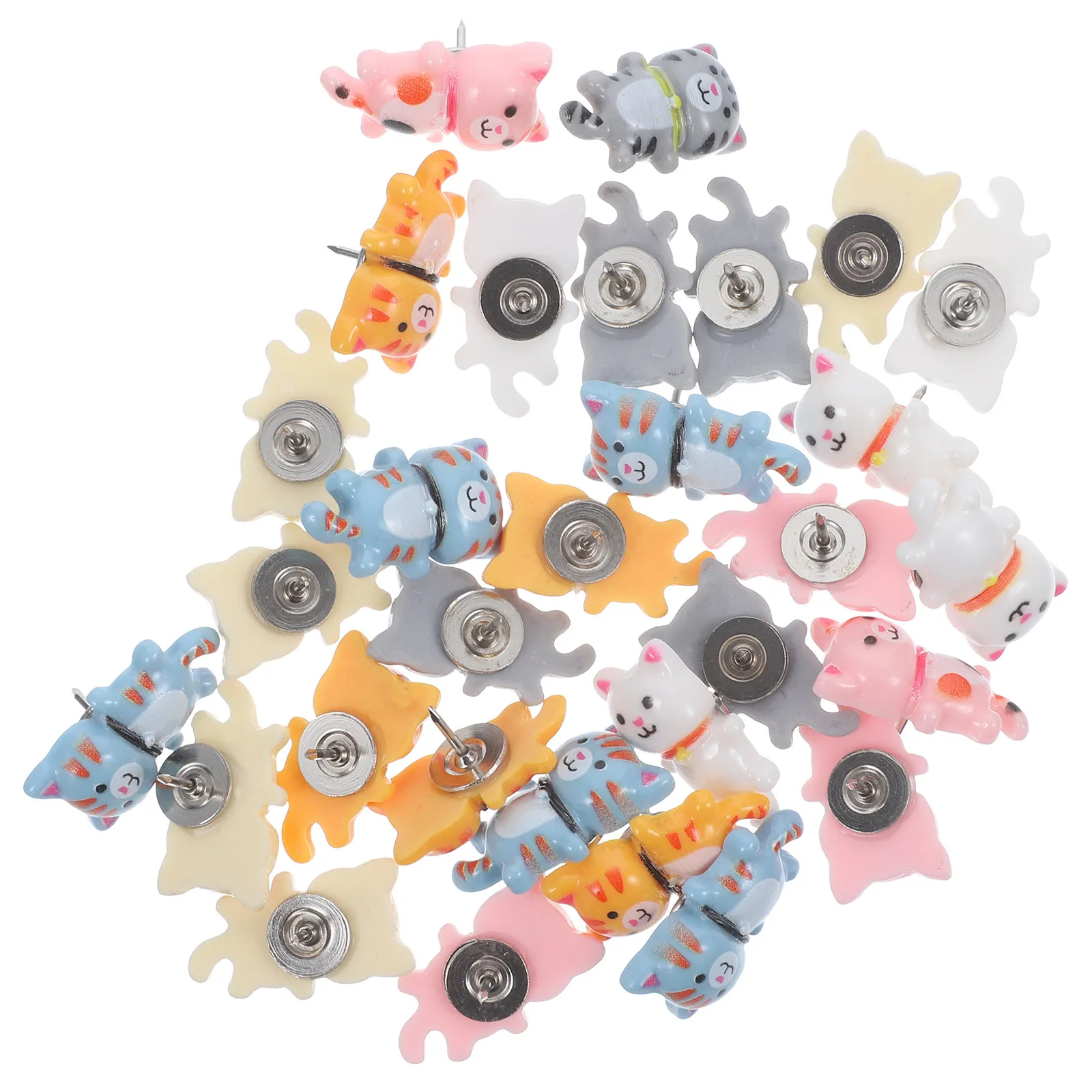 

30Pcs Cat Push Pins Decorative Thumb Tacks Cute Cat Shape for Cork Board Bulletin Board Map Pins Office Desk Accessories