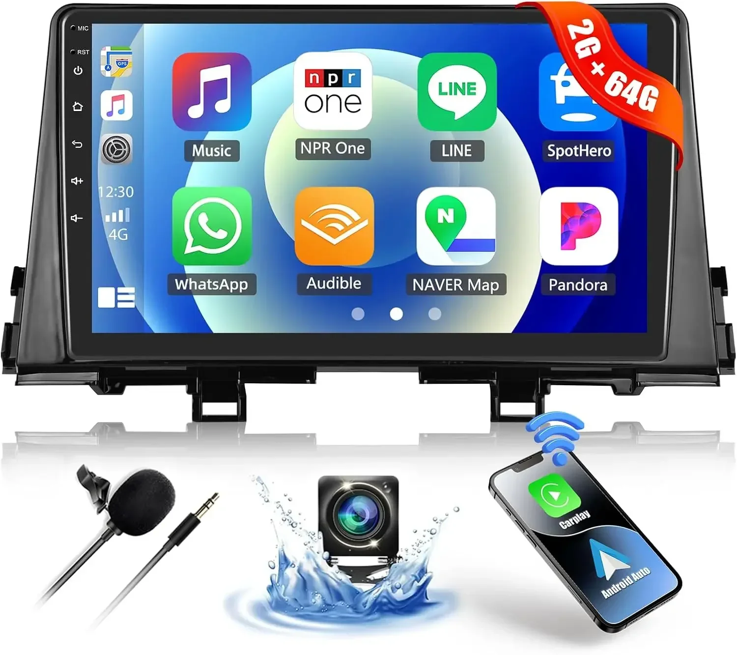 

9inch Car Stereo Radio Car-play GPS Wifi Compatible for Picanto Morning 2016-2019 Android 13