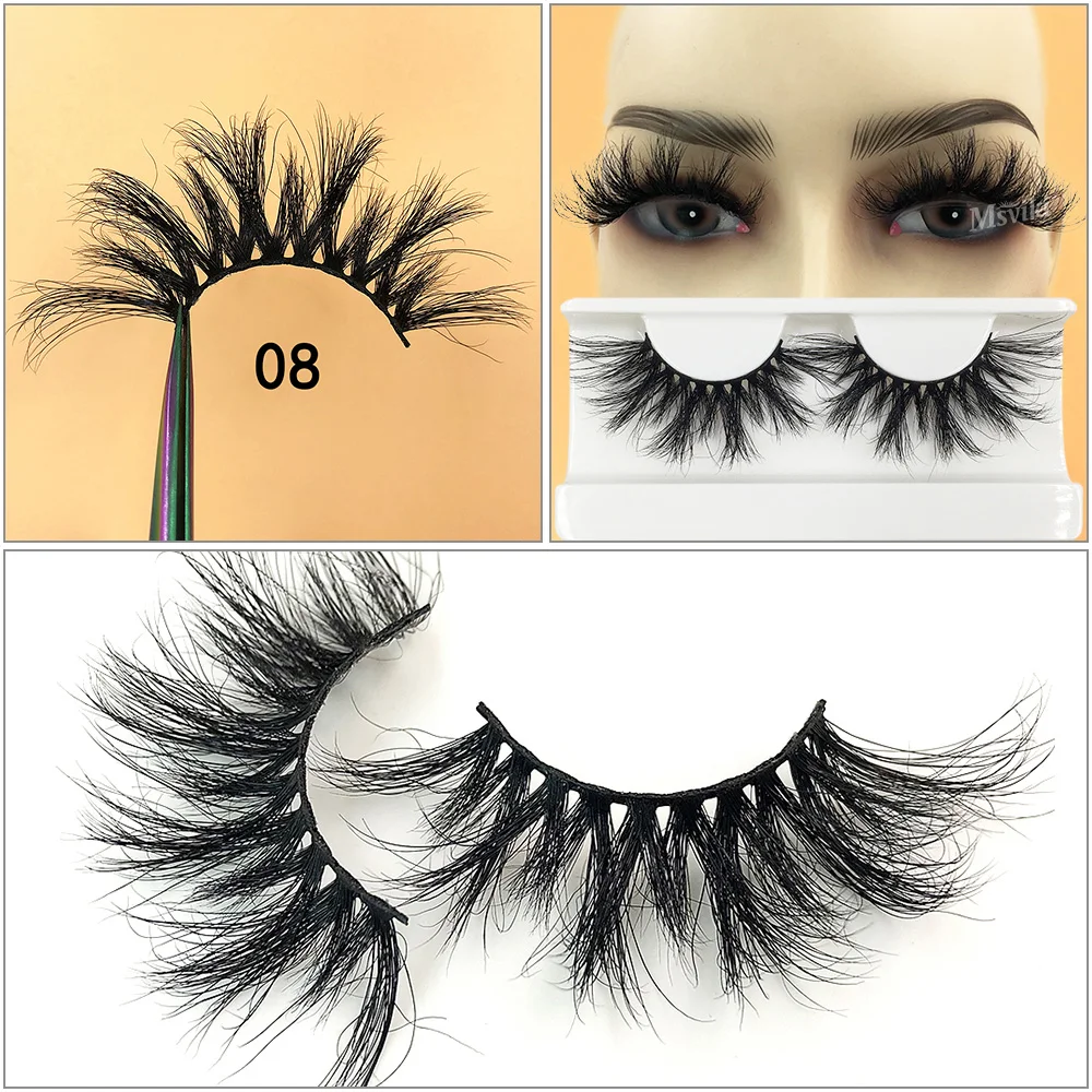 Pestañas de visón de 25MM, venta al por mayor, pestañas a granel, 30/50 pares, pestañas de visón suaves y esponjosas, maquillaje, pestañas de aspecto Natural de visón Real