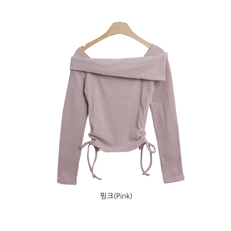 Frauen Neue Feste Sexy Schlank Off Schulter Pullover Slash Neck Langarm Stricken Pullover Büro Mode Neue Ziehen Falten Crop Tops