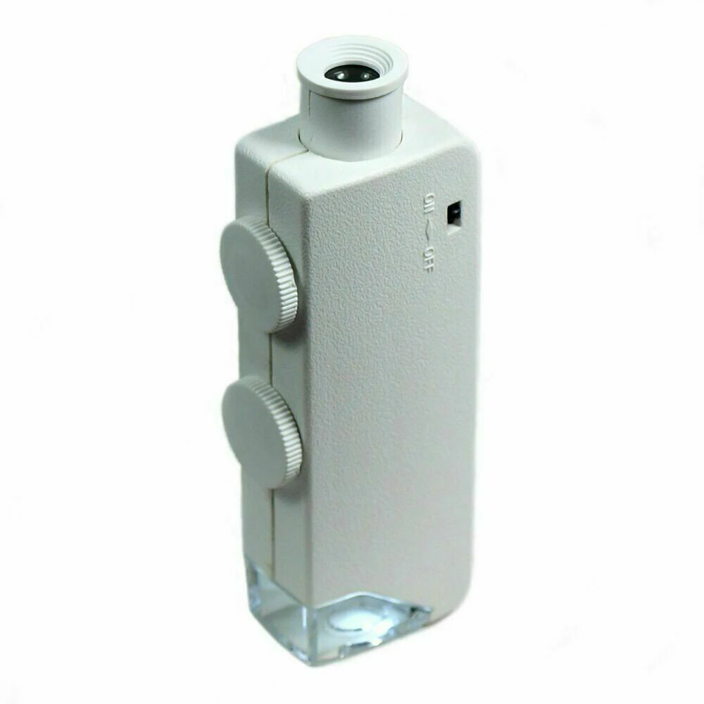 Compact 160X 200X Zoom Lighted Microscope Jewelers Loupe Magnifying Glass Built in LED Light for Clear Illumination