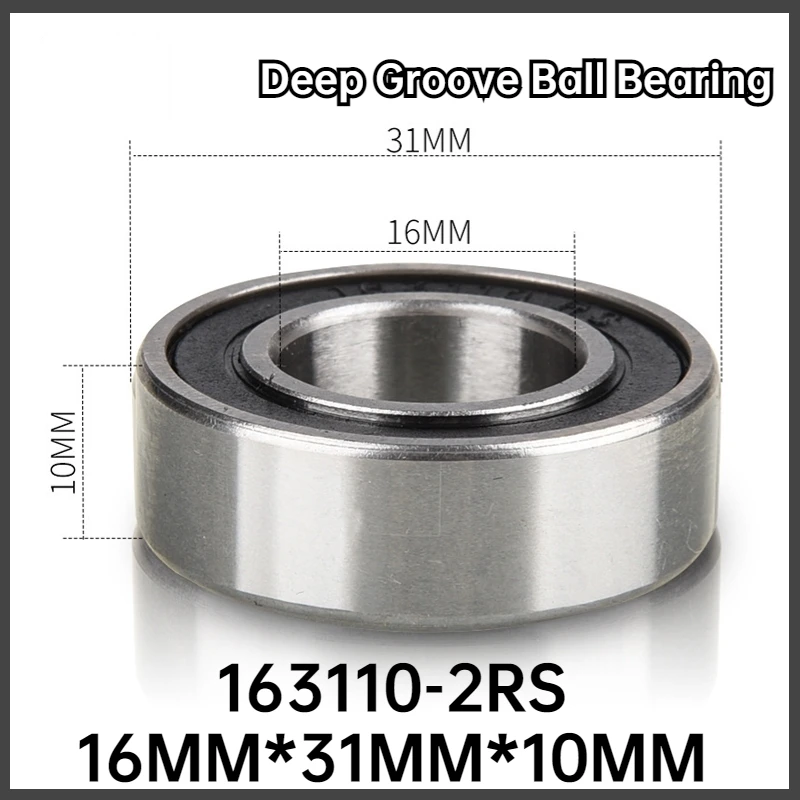 2/4PCS 16*31*10 Deep Groove Ball 163110-2RS Bicycle Mountain Bike Axle High Bearing Inner Diameter 16mm Outer Diameter 31mm