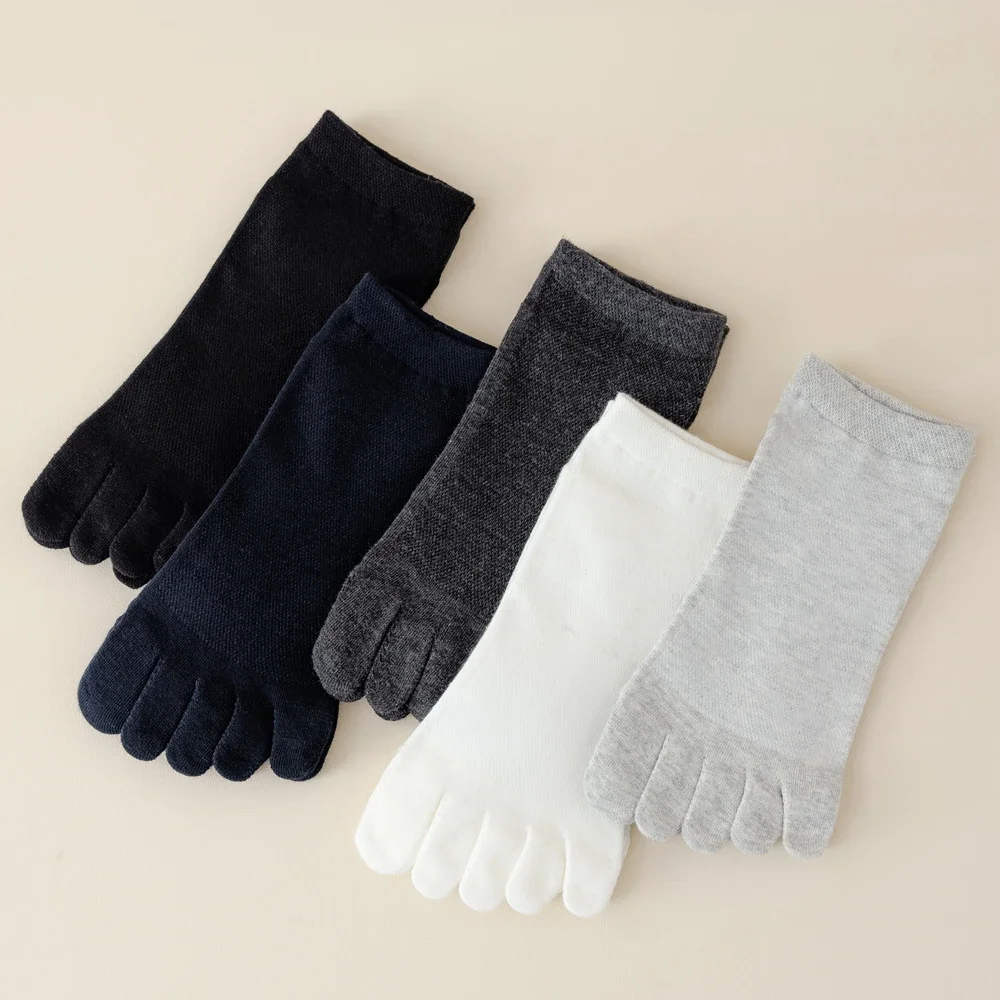 5 Pairs Men Socks Socks with Separate Fingers Summer Thin Mesh Toe Socks Low Cut Ankle Five Finger Socks High Quality Cotton