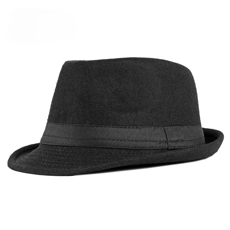 

2025 Summer Unisex Classic Gatsby Style Straw Fedora Bucket Top Bowler Hats for Elegant Wedding Party Church Stage Black