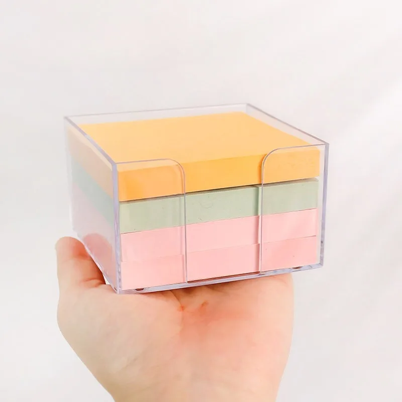 1pc  Desktop Sticky Note Storage Box, Stationery Hand Account Acrylic Storage Box, Desktop Finishing Box, Office Supplies
