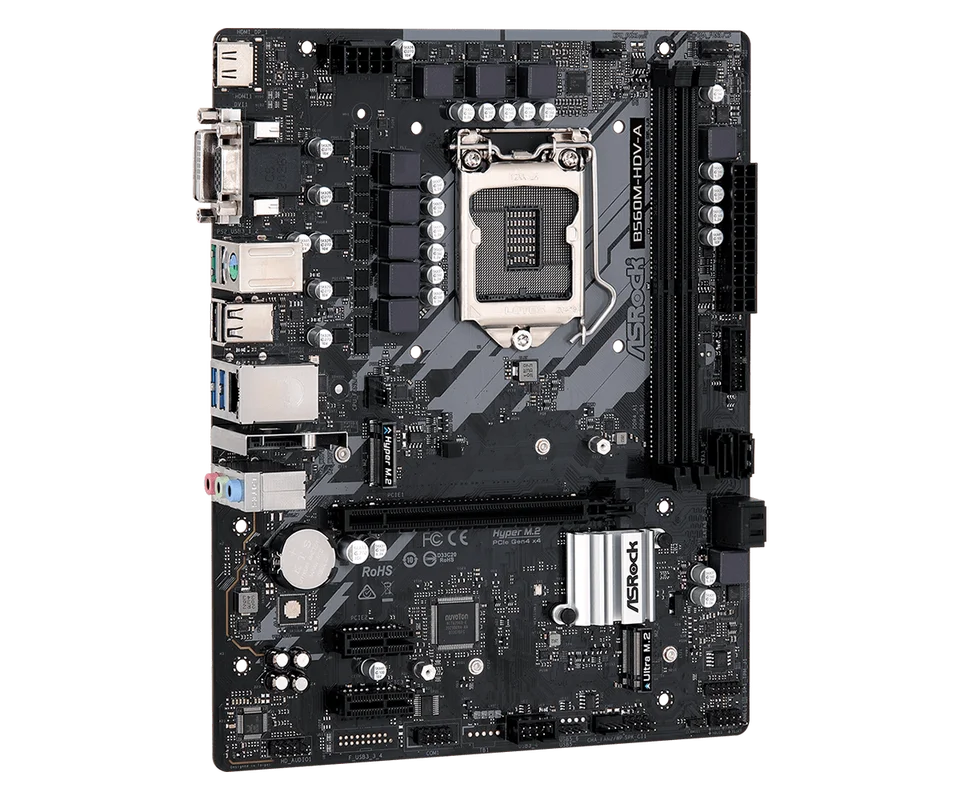 ASROCK B560M-HDV-A Motherboard LGA1200 M.2 Intel B560 2x DR4 64GB