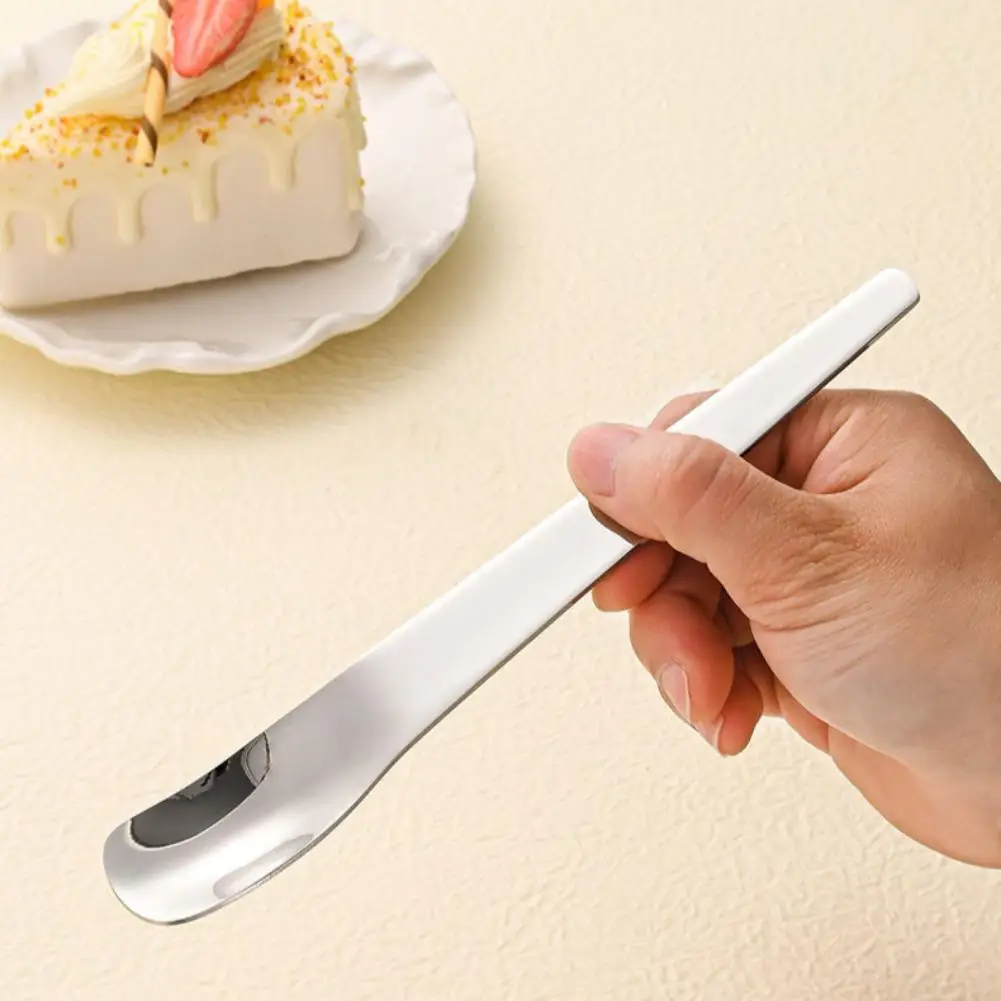Creative Long Handle Flat Head Spoon Stainless Steel Coffee Spoon Cake Dessert Spoon Icecream Tea Tiny Stirring Spoons Tableware