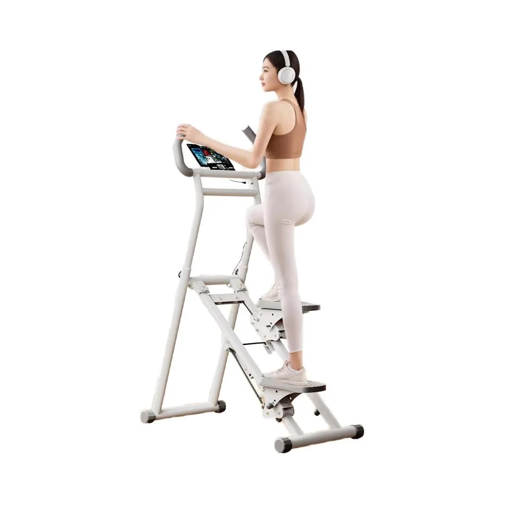 

Adjustable Handlebar Folding Cardio Exercise Climber Machine Home Use Vertical Stair Stepper with Comfortable Folding Design