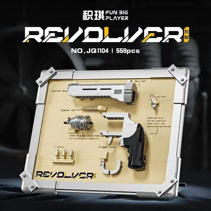 Classic Revolver Duo Building Blocks: Colt & Western Revolver Models, Detailed Collector‘s Display Set for Adult Enthusiasts
