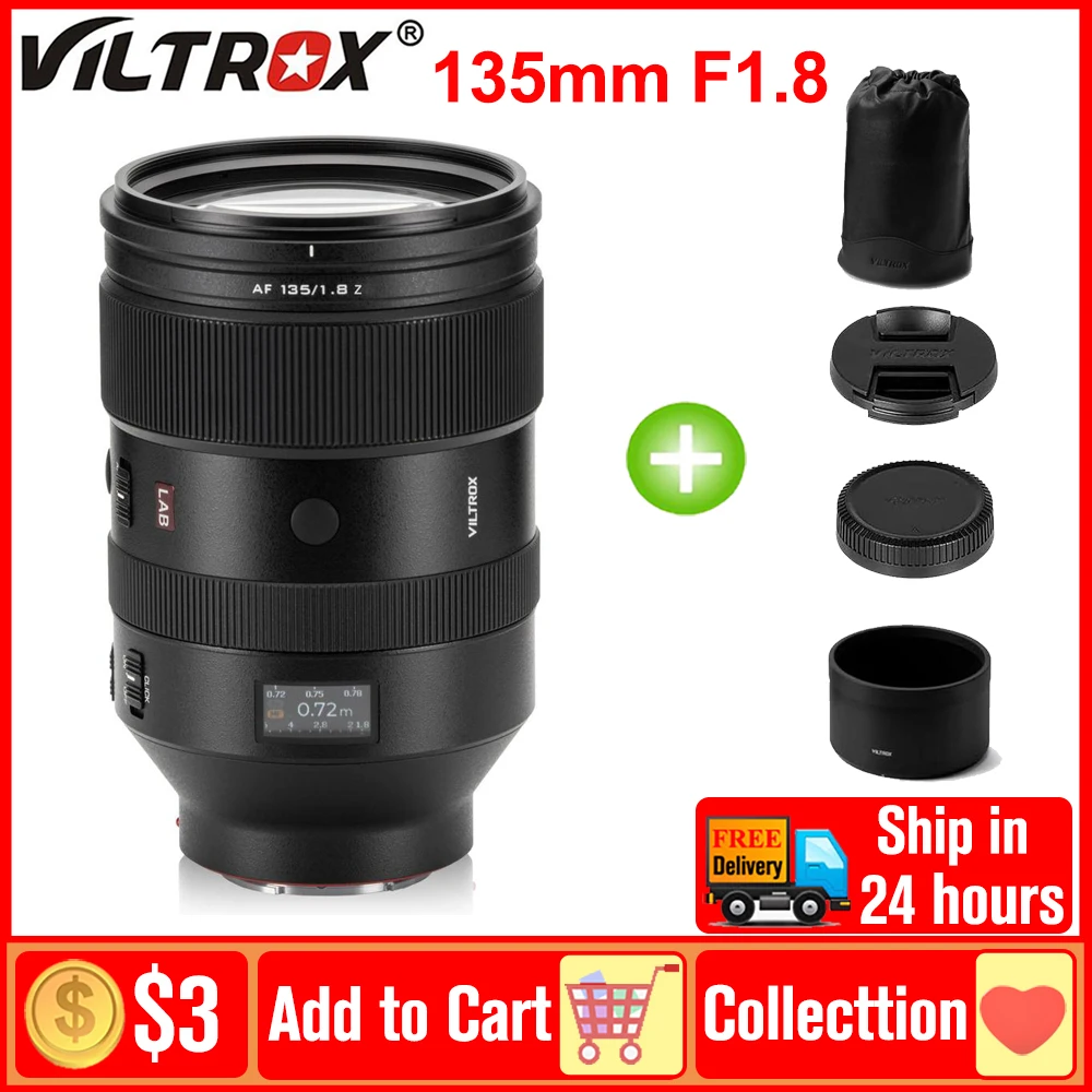 

Viltrox 135 мм F1.8 LAB AF объектив для камер полнокадровый объектив с автофокусом для Nikon Z-Mount Z6 II III Z7 II Z9 Z8 Z5 Z50 II