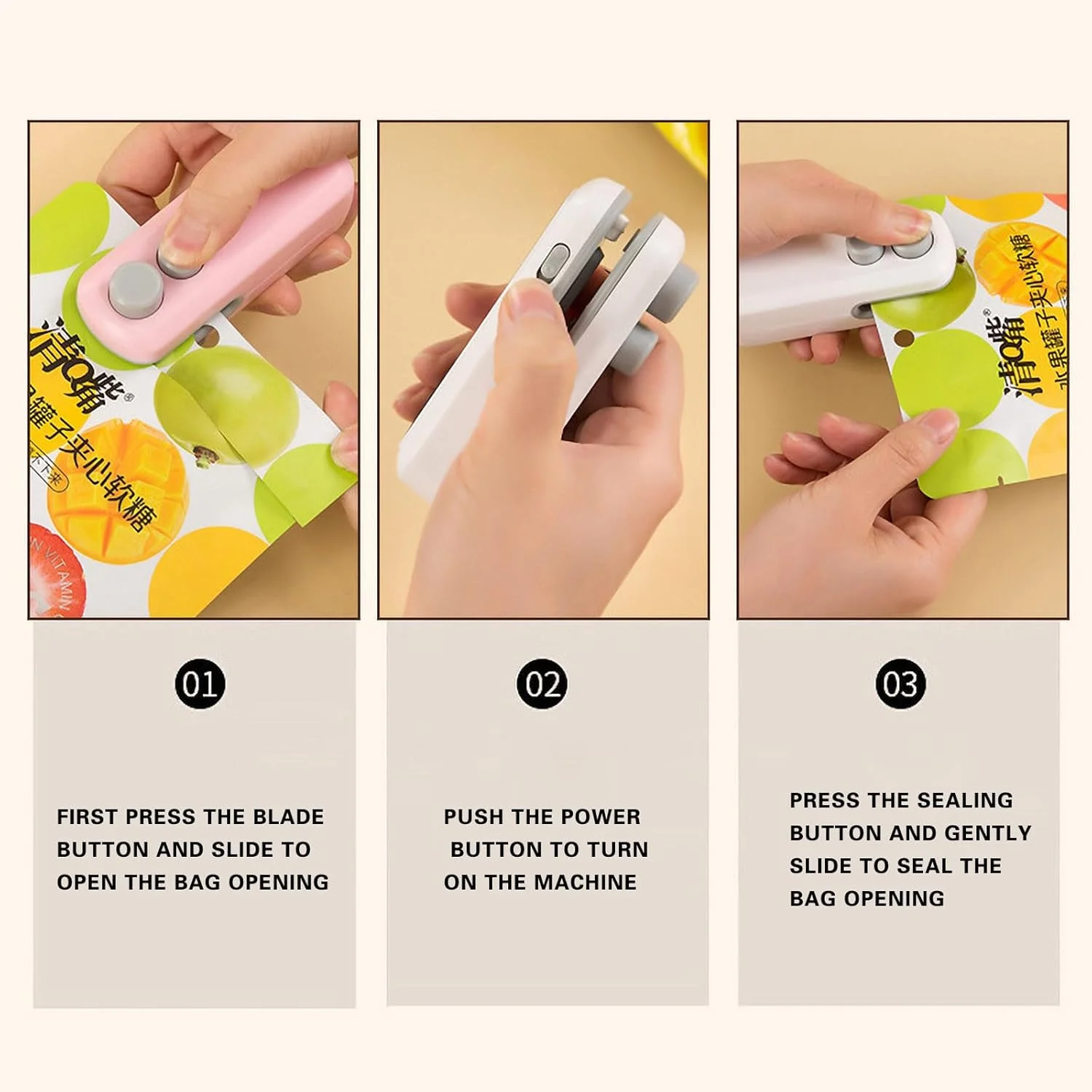 Mini sellador de bolsas, nuevo sellador de bolsas con chip recargable por Usb, sellado térmico, máquina selladora de bolsas de alimentos al vacío recargable portátil 2024