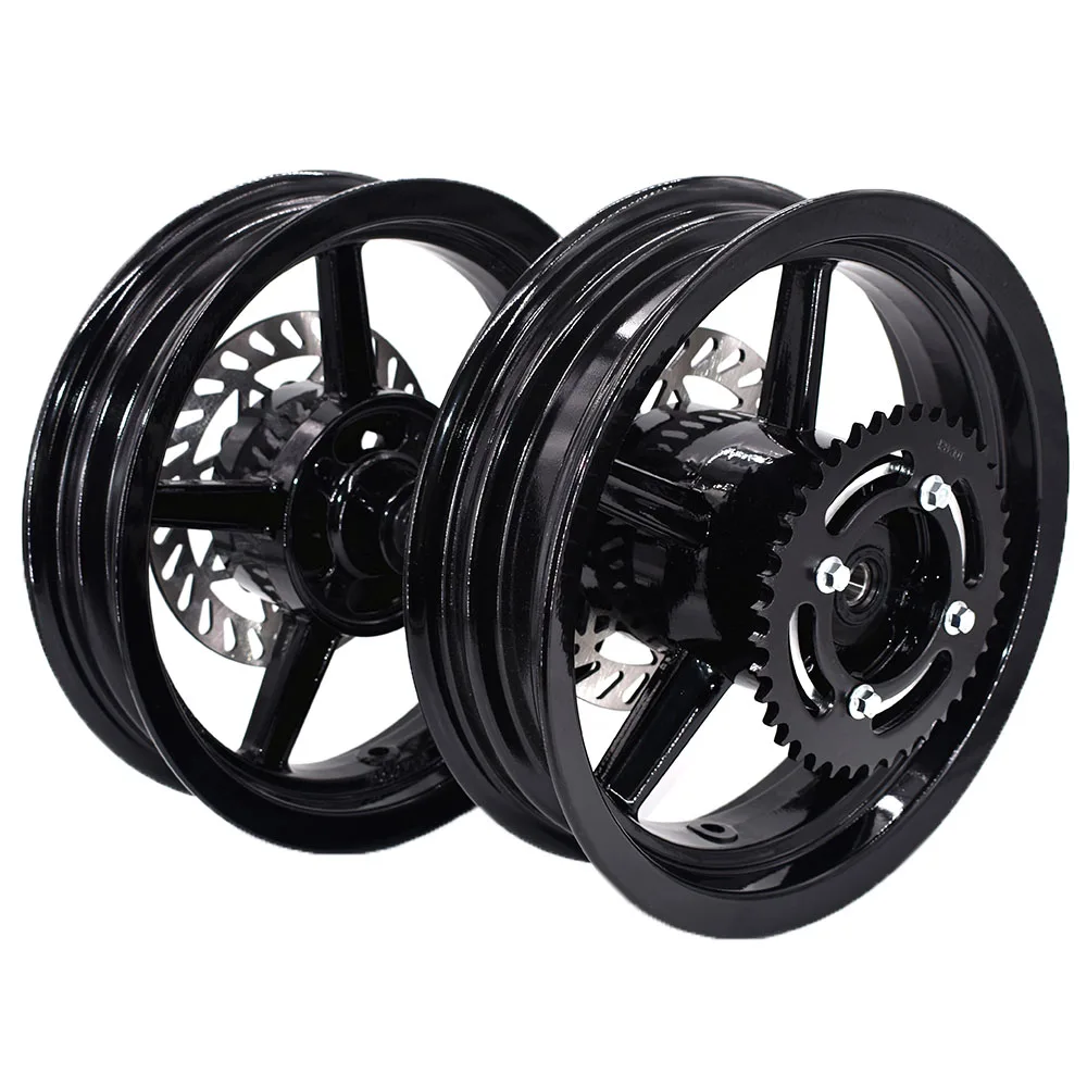 12 inch Front 2.50-12 and Rear 3.00-12 with Sprocket & Disc brake Rims Refitting for Dirt bike Pit Bike Vacuum Wheel