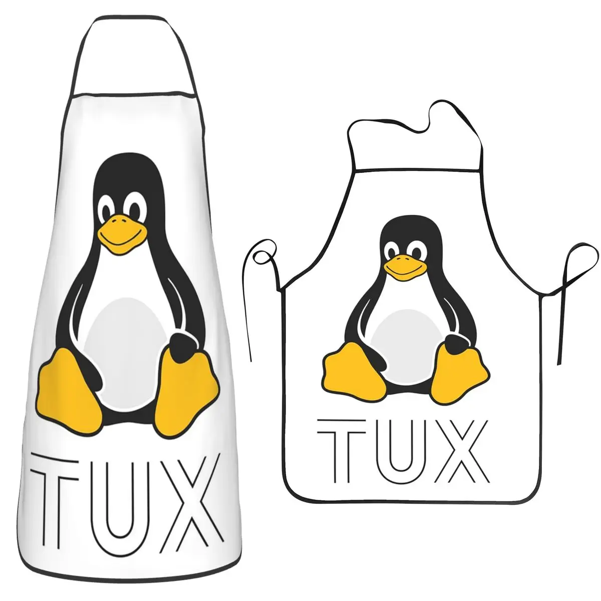 Tux Linux Apron Chef Cooking Tablier Waterproof Bib Kitchen Cleaning Pinafore for Women Men Gardening