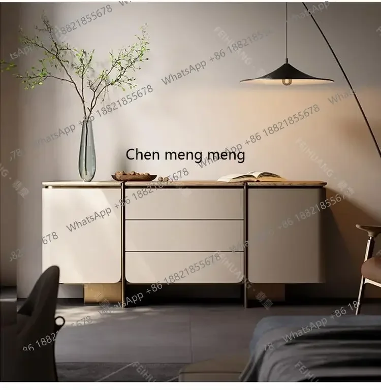 

ZJItalian-style entrance cabinet light luxury household living room partition cabinet walnut storage high cabinet