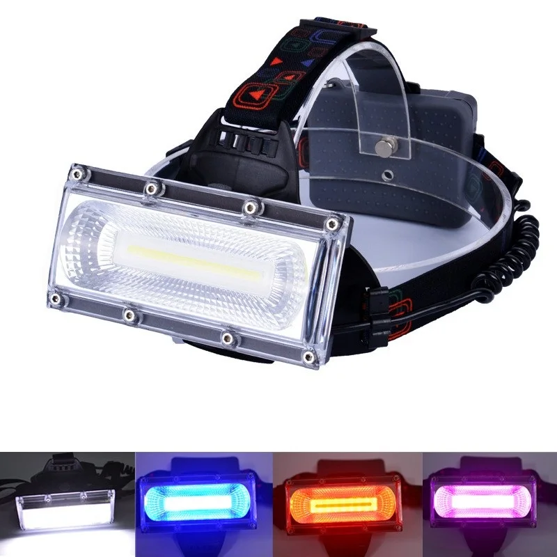 

COB Floodlight Headlamp 1800 Lumen Rechargeable High Bright Headlight 3 Modes Outdoor Waterproof Work Light for Cycling Running