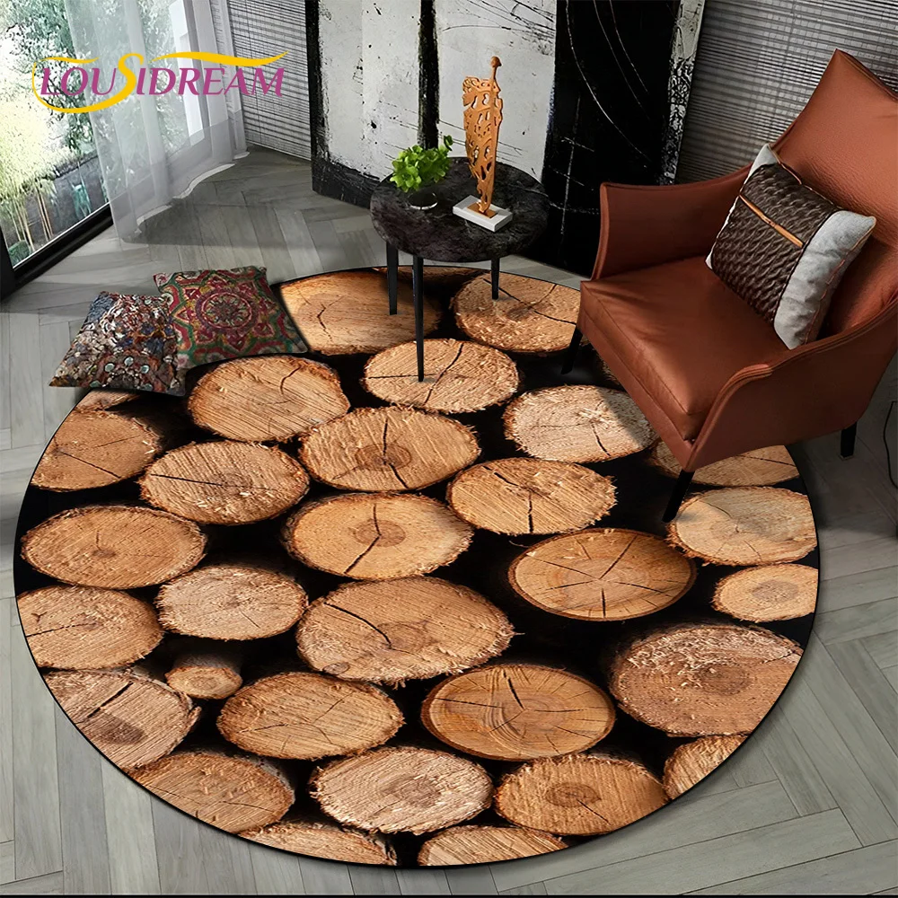 Latest 3D Color Wood Grain Lines Round Area Rug,Carpet Rug for Living Room Bedroom Sofa Child Playroom Decor,pet Non-slip Gift