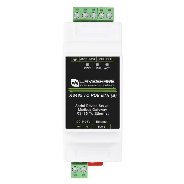 الخادم التسلسلي Modbus MQTT JSON من RS485 إلى RJ45 Ethernet TCP/IP إلى دعم تثبيت السكك الحديدية التسلسلية مع وظيفة POE (اختياري)