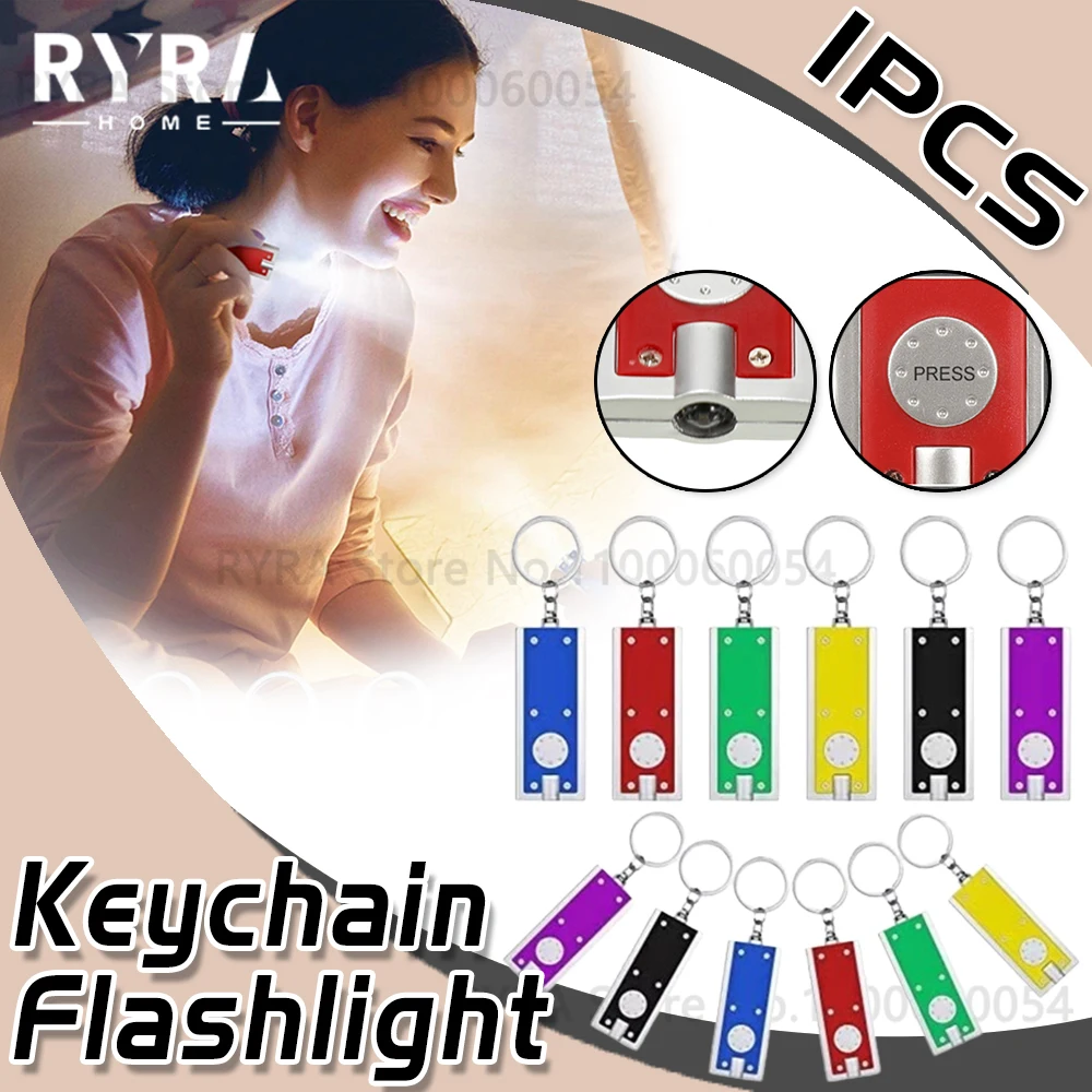 Outdoor Mini LED Keychain Flashlight Portable White Light Torch Key Chain Lamp Camping Fishing Lamp Astigmatism Light Flashlight