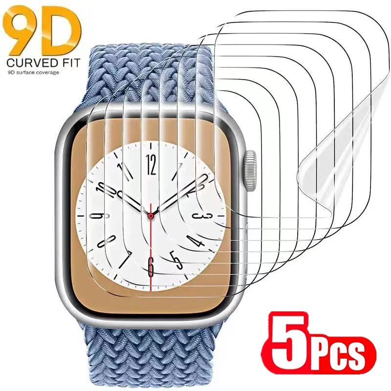 

5PCS Hydrogel Film for Apple Watch 5 6 SE 40MM 44MM / 7 8 9 41MM 45MM Screen Protector Apple Watch Ultra2 3 49MM / 10 11 42 46MM