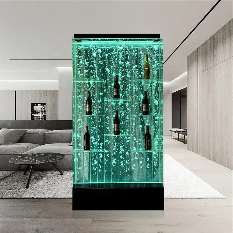 

Customized Led RGB Color Acrylic Dancing Water Bubble Aquarium Display Shelf