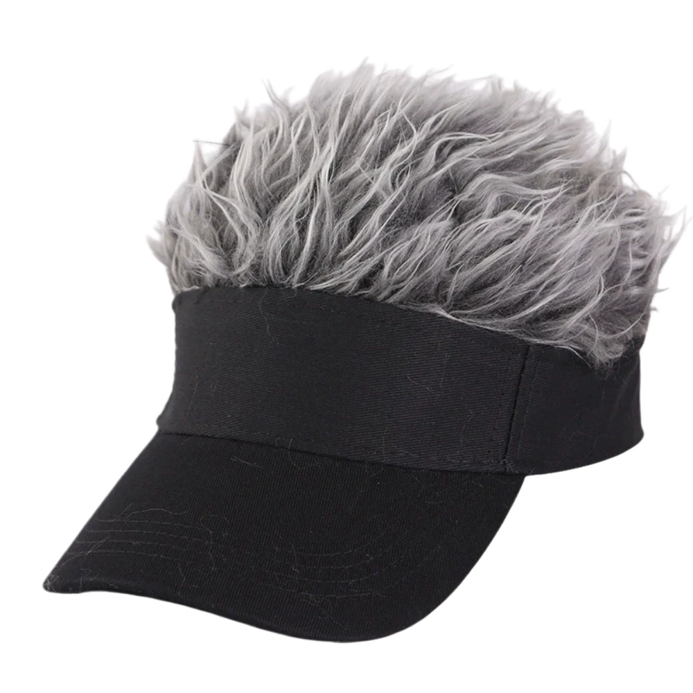 Unisex Spiked Hairs Wig Hat With Spiked Wigs Outdoor Sunshade Baseball Cap Sunhat Fancy Performance Casual Hip-Hop Dance Visor