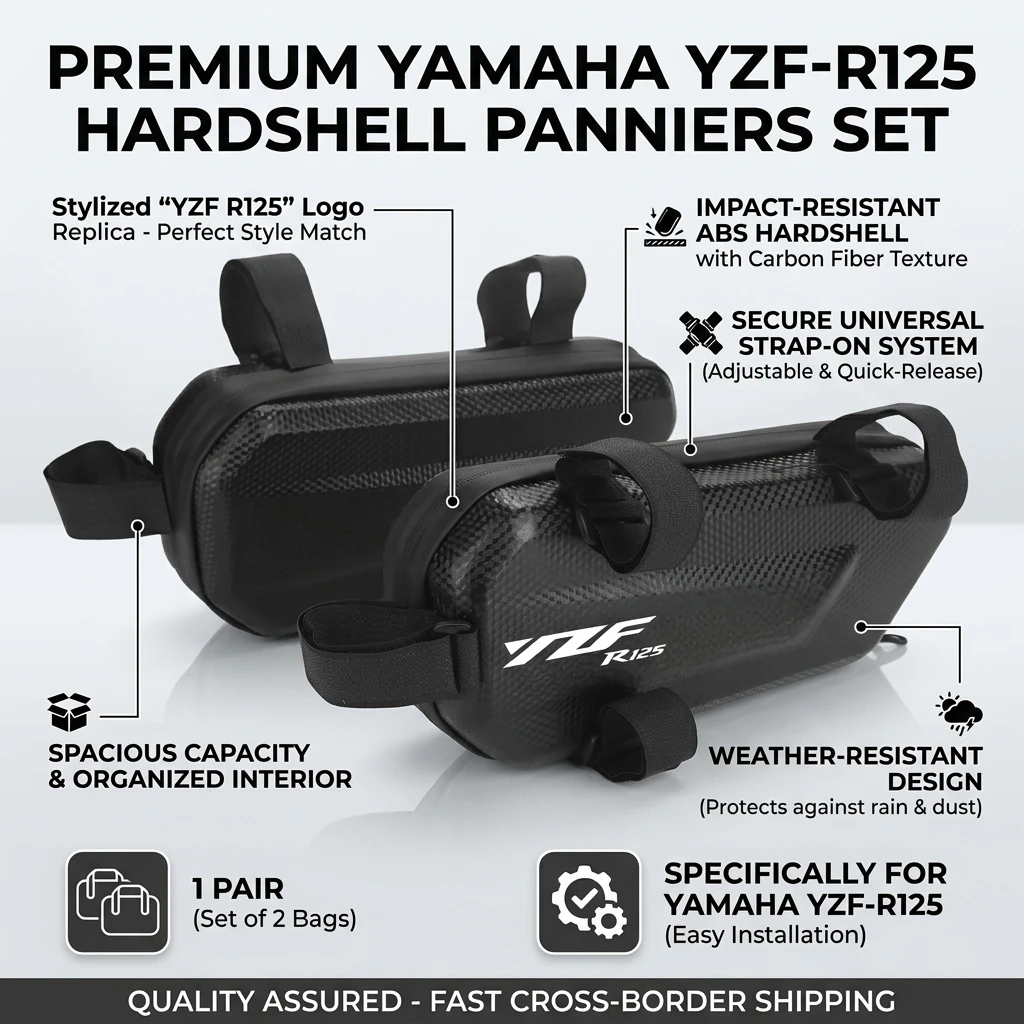 360° Waterproof Protection Hard Shell 3L Motorcycle Gear Bag With LOGO For YAMAHA YZF R125 YZFR125 R 125 2013 2012 2011 2010