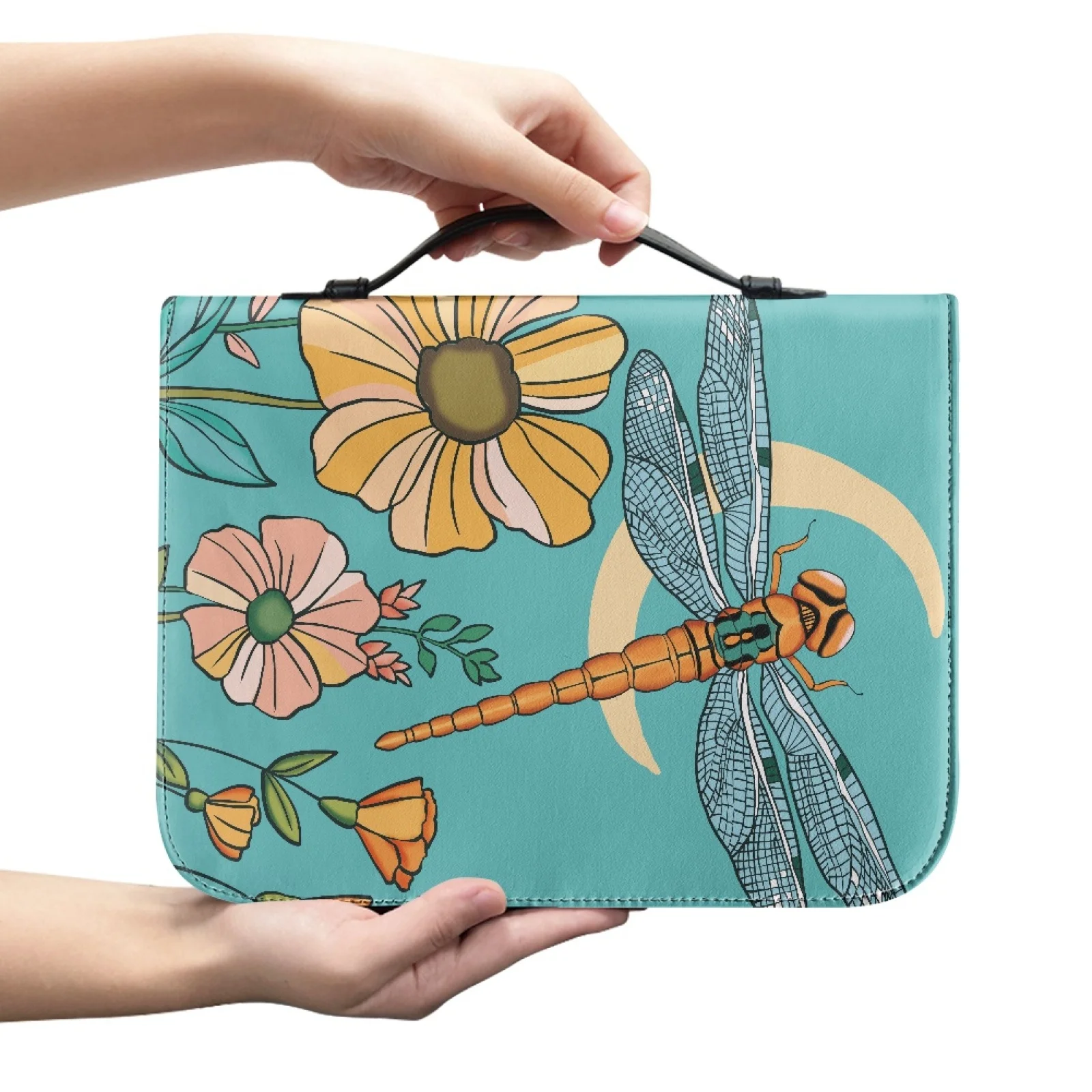 PENSTROLL Bible Book Covers Large Capacity Book Holder Organizer for Prayer Men Orange Dragonfly 2026 New