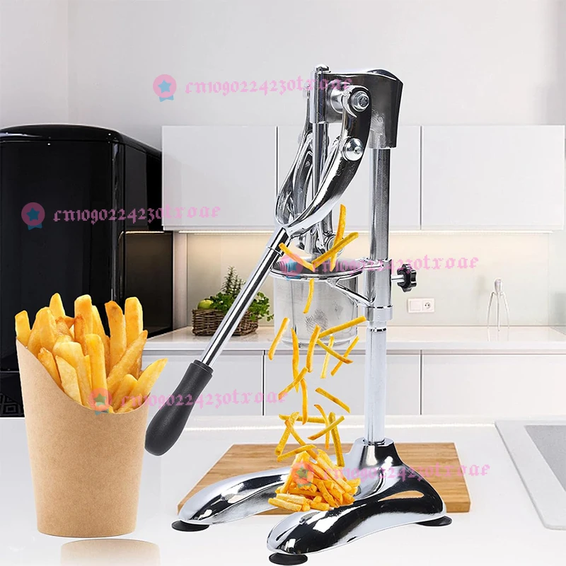 Commercial Stainless Steel 30cm Hand Press Potato Chip Extruder Manual Pressure French Fry Slicer for Kitchen Snack Shop