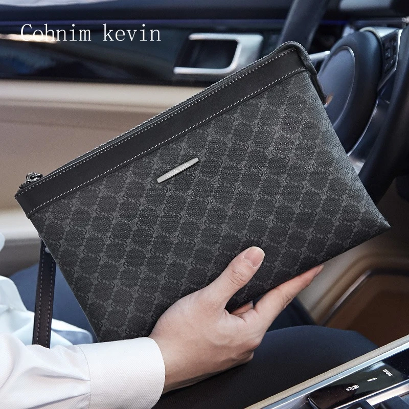 

Cohnim kevin men's handbag men's leather business Tmall hot-selling large-capacity grab bag hair men's bag