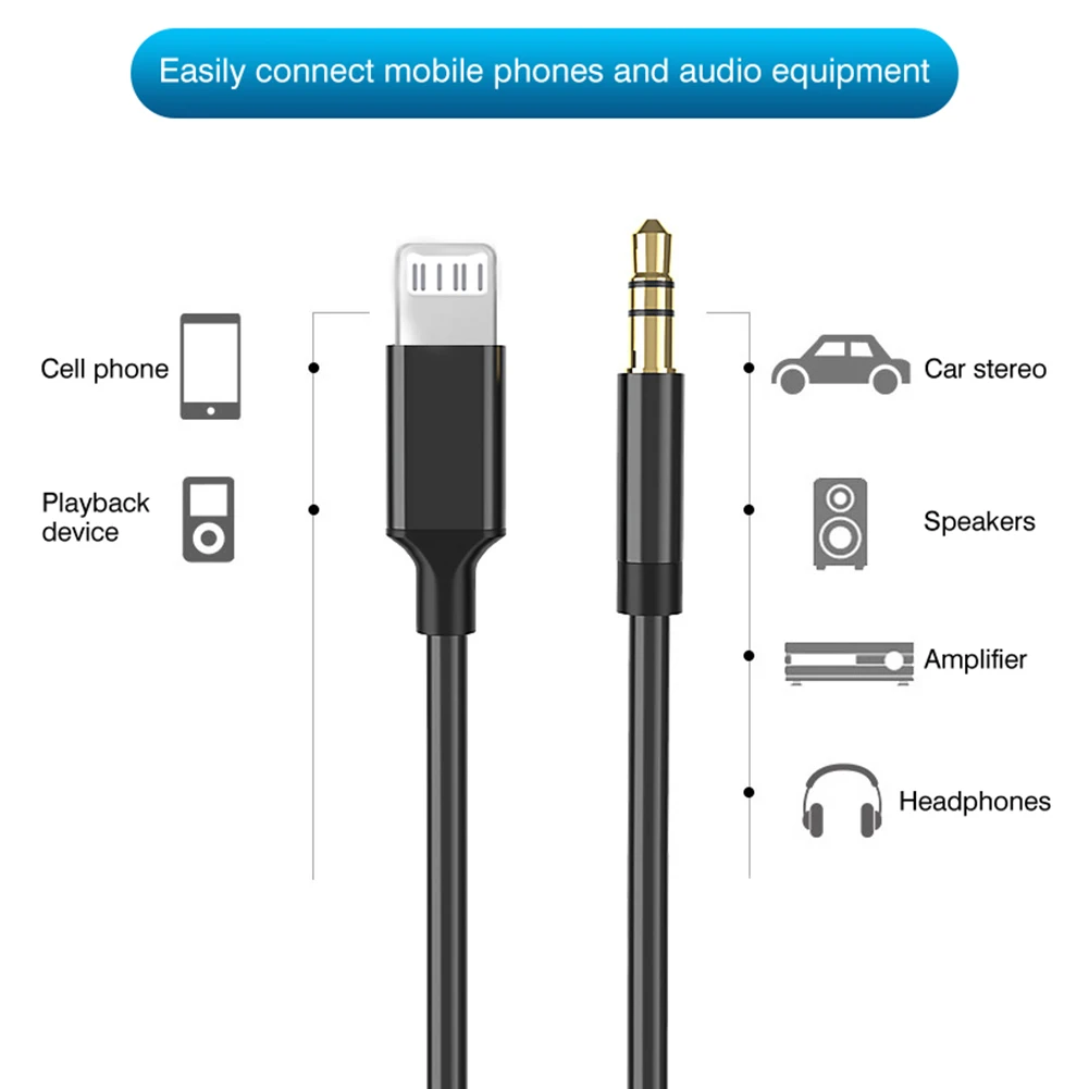 Aux Audio Cable For Iphone 14 Pro 13 8 Pin To 3 5 MM Jack Adapter For iPhone 12 11 12mini Xs Max Xr 8 3.5mm Audio Splitter Cabel