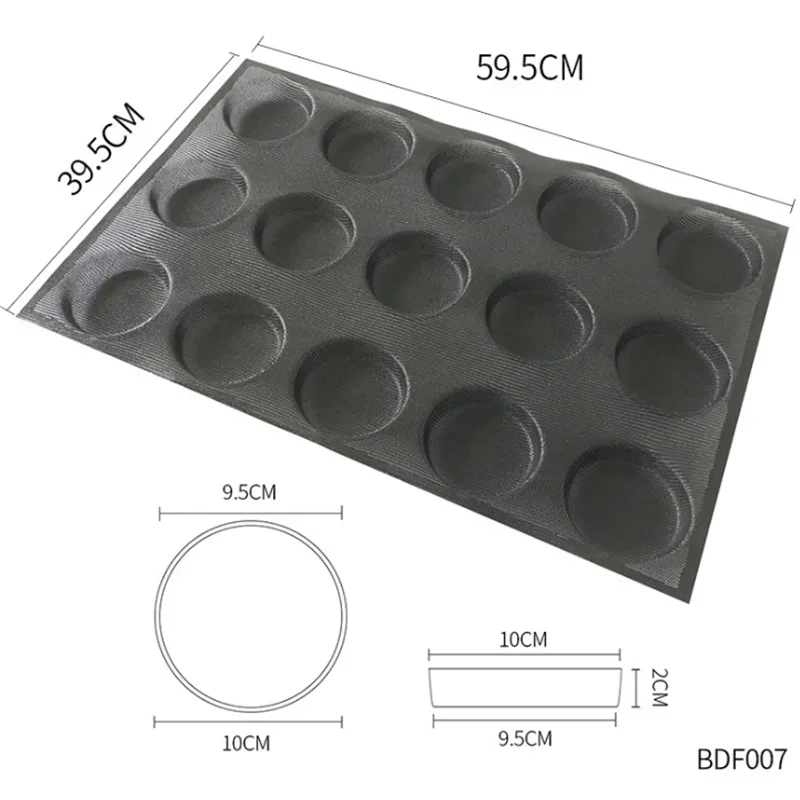 Silicone Bun Bread Forms Non Stick Baking Sheets Perforated Hamburger Molds Baking Muffin Pan Tray Cake Accessories