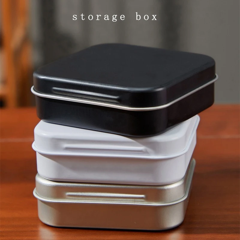 Маленькая металлическая жестяная коробка с крышкой, контейнер для конфетного чая, железная коробка, футляр для хранения ювелирных изделий, органайзер для макияжа, мини-таблетка, подарочная коробка для ювелирных изделий