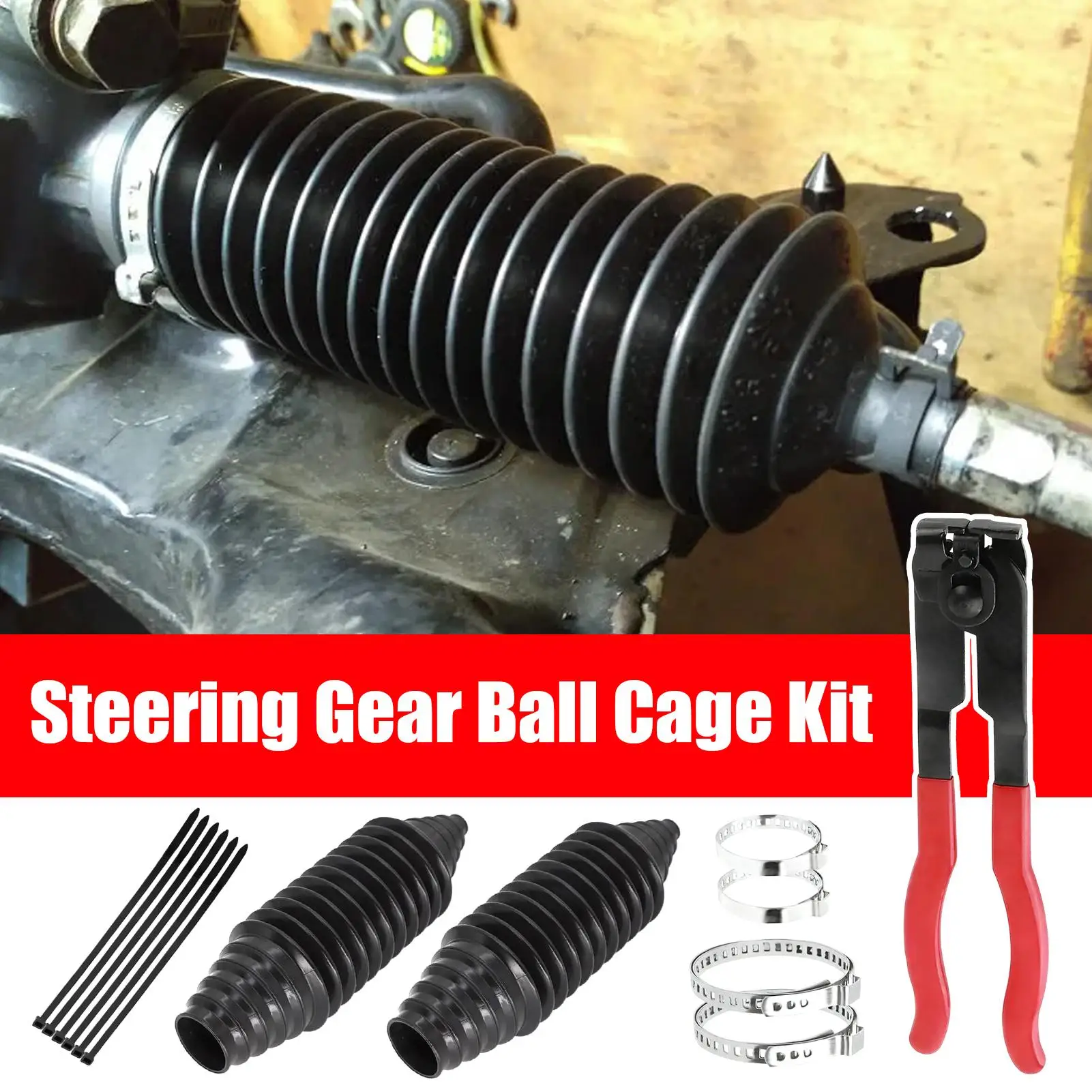 

Steering Gear Ball Cage Kit Dustproof 2 Pieces Universal Auto Supplies Steering Rack Dust Cover For SUV RV Vehicle Winter Cold