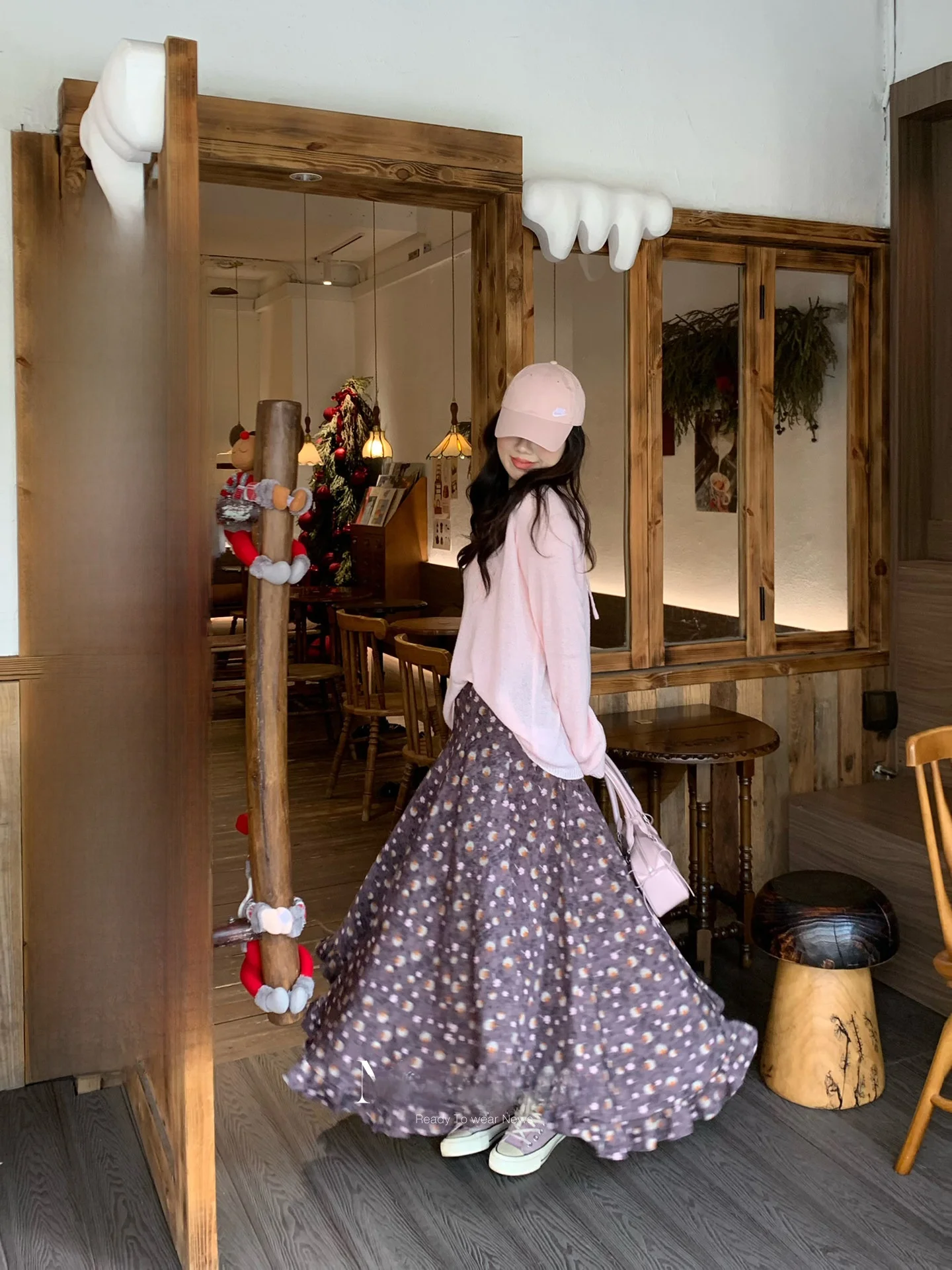 

Sweet Purple Floral Lace Hem High Waist Loose Long Skirt for plus Size Women Casual Sle Spring Commute Length f Body Skirt