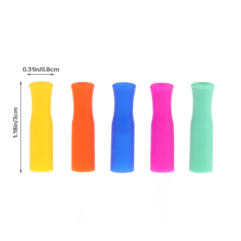 10/20Pcs Straw Tip Cover Food Grade Silicone Cover Caps Reusable Anti Burn Protector Party Supplies Accessories