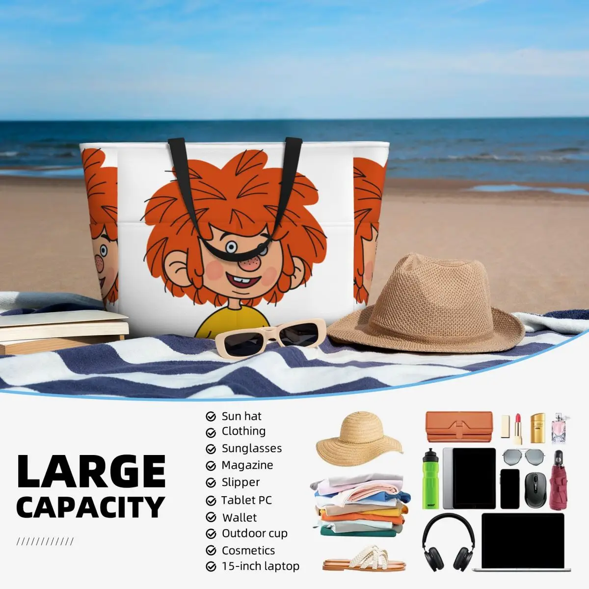 Pumuckl Beach Tote Bag Deporte Gimnasio Yoga Duffle Bolso grande Bolsa de viaje para mujer Bolsa de fitness