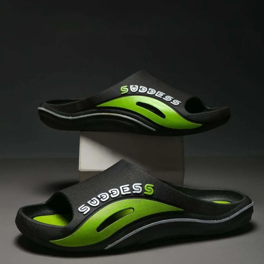 

Уличные простые мужские тапочки на мягкой подошве, утолщенная обувь для ванной комнаты, противоскользящие устойчивые летние тапочки, пляжные